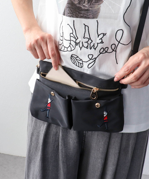 Three Four Time(スリーフォータイム)の「ショルダーポーチ付き刺繍4WAYリュック(バックパック/リュック・レディース・ブラック/その他/チェック・FREE)」の8枚目の写真