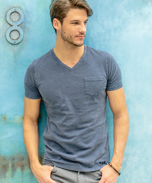 felkod(フィルコッド)の「mt4774-Vintage Like Firm Short Sleeve Pocket V Neck Tee Tシャツ(Tシャツ/カットソー・メンズ・ブラック/ネイビー/ライトグレー・L/M/S)」の3枚目の写真