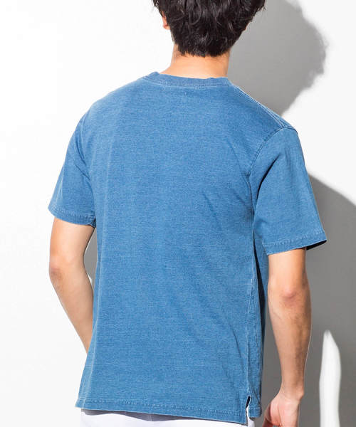 AZ by junhashimoto(エーゼイ バイ ジュンハシモト)の「AZ by junhashimoto(エーゼイ バイ ジュンハシモト)ポケット付インディゴ染めTシャツ(Tシャツ/カットソー・メンズ・ブルー/サックスブルー・LARGE/MEDIUM/SMALL/X-LARGE)」の5枚目の写真