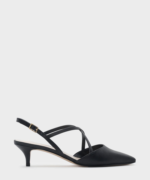 CHARLES & KEITH(チャールズ & キース)の「クリスクロススリングバックヒール / CRISS CROSS SLING BACK HEELS(パンプス・レディース・ブラック/レッド/アイボリー・22.5cm/23.5cm/23cm/24.5cm/25cm)」の2枚目の写真