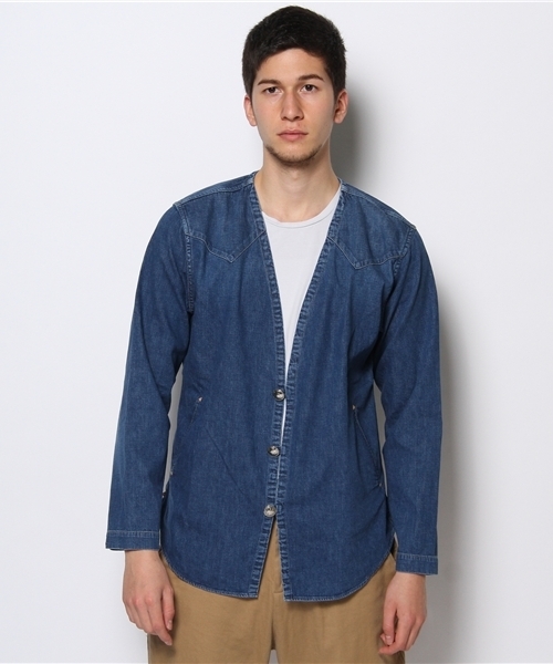 BEAMS（ビームス）の「orslwｳｴｽﾀﾝDnmCgn（カーディガン/ボレロ・メンズ・インディゴブルー・M(2)/L(3)）」の2枚目の写真