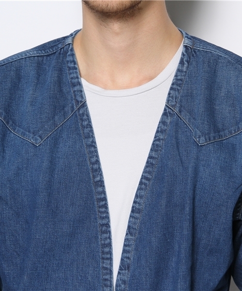 BEAMS（ビームス）の「orslwｳｴｽﾀﾝDnmCgn（カーディガン/ボレロ・メンズ・インディゴブルー・M(2)/L(3)）」の6枚目の写真