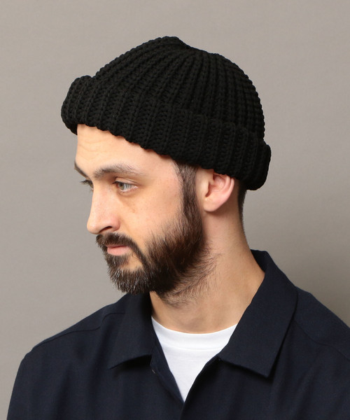 BEAUTY&YOUTH UNITED ARROWS（ビューティーアンドユースユナイテッドアローズ）の「BY 3G ロール ワッチキャップ ◆（ニットキャップ/ビーニー・メンズ・ホワイト/オレンジ/ブラック/ネイビー・FREE）」の2枚目の写真