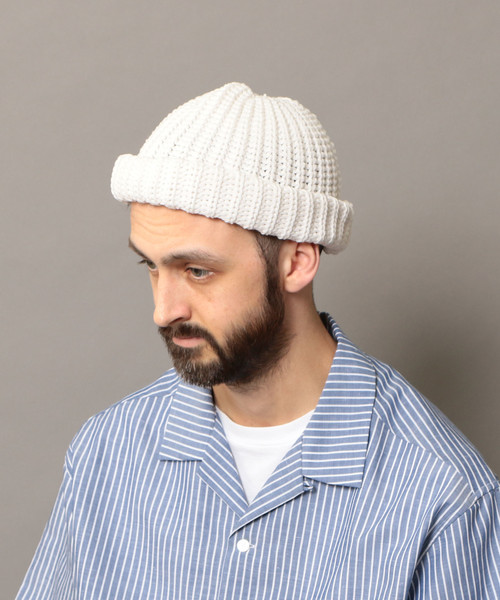 BEAUTY&YOUTH UNITED ARROWS（ビューティーアンドユースユナイテッドアローズ）の「BY 3G ロール ワッチキャップ ◆（ニットキャップ/ビーニー・メンズ・ホワイト/オレンジ/ブラック/ネイビー・FREE）」の13枚目の写真