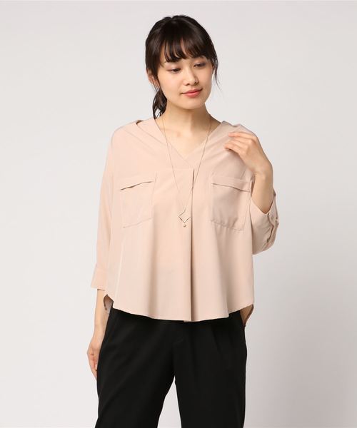 Archives アルシーヴ の 5分袖両胸ポケットブラウス シャツ ブラウス Wear