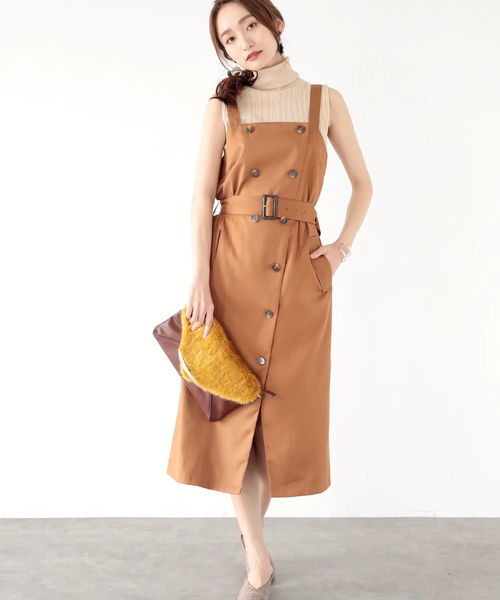 YECCA VECCA(イェッカヴェッカ)の「トレンチジャンスカ(ワンピース・レディース・ベージュ/キャメル/ネイビー・FREE)」の10枚目の写真