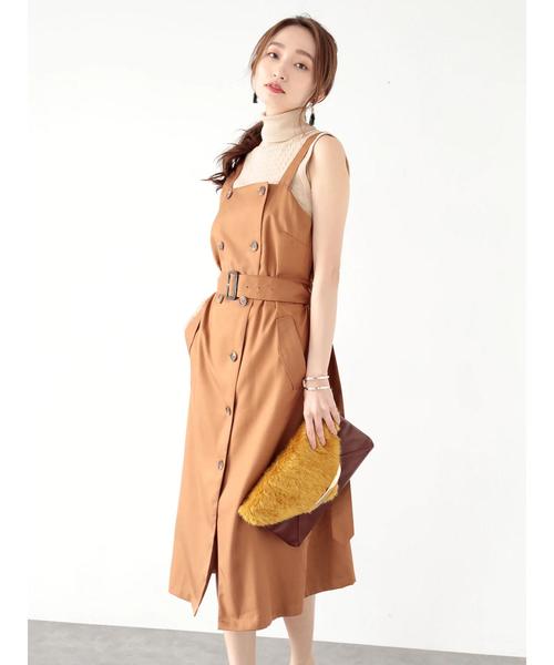 YECCA VECCA(イェッカヴェッカ)の「トレンチジャンスカ(ワンピース・レディース・ベージュ/キャメル/ネイビー・FREE)」の16枚目の写真