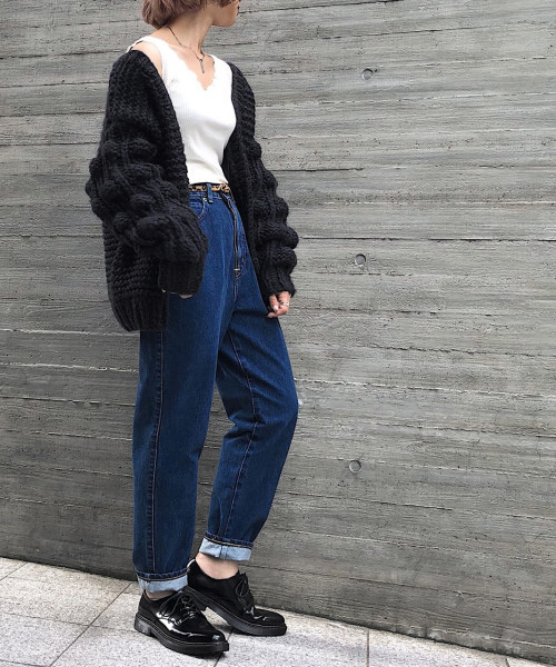 PAGEBOY（ページボーイ）の「ハンドニットエッグカーディガン（カーディガン/ボレロ・レディース・オフホワイト/チャコールグレー/ラベンダー・FREE）」の5枚目の写真