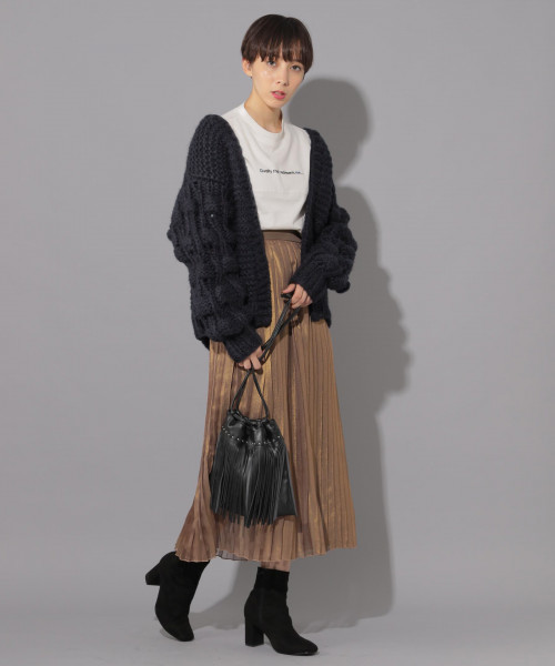 PAGEBOY（ページボーイ）の「ハンドニットエッグカーディガン（カーディガン/ボレロ・レディース・オフホワイト/チャコールグレー/ラベンダー・FREE）」の11枚目の写真