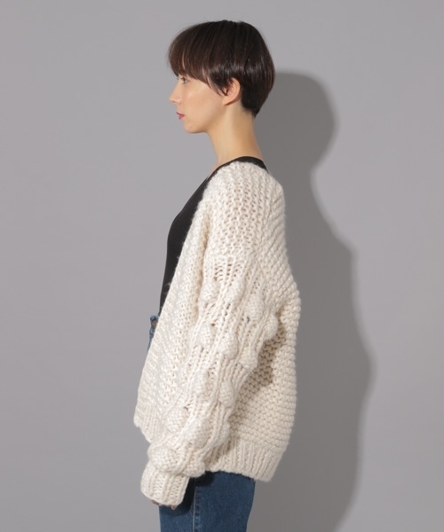 PAGEBOY（ページボーイ）の「ハンドニットエッグカーディガン（カーディガン/ボレロ・レディース・オフホワイト/チャコールグレー/ラベンダー・FREE）」の14枚目の写真