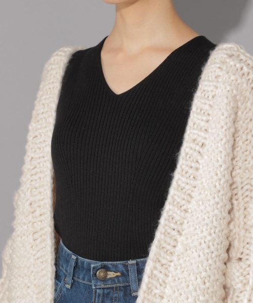 PAGEBOY（ページボーイ）の「ハンドニットエッグカーディガン（カーディガン/ボレロ・レディース・オフホワイト/チャコールグレー/ラベンダー・FREE）」の16枚目の写真