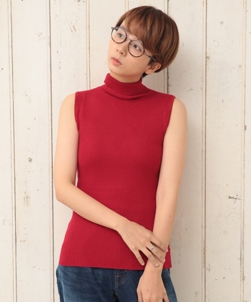 cepo（セポ）の「ノースリタートルプルオーバー（ニット/セーター・レディース・ブラック/オフホワイト/レッド・M）」の3枚目の写真