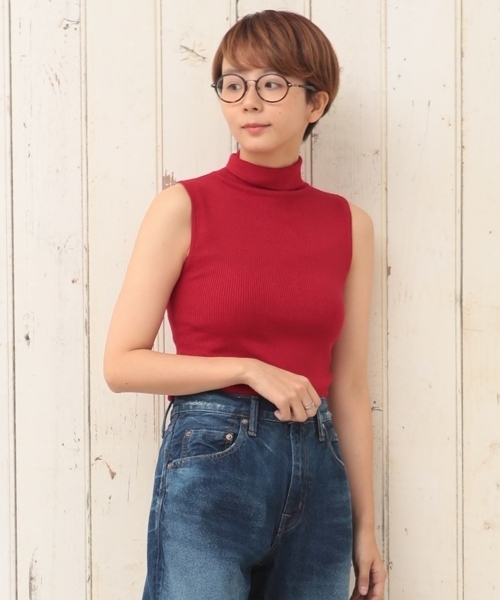 cepo（セポ）の「ノースリタートルプルオーバー（ニット/セーター・レディース・ブラック/オフホワイト/レッド・M）」の6枚目の写真