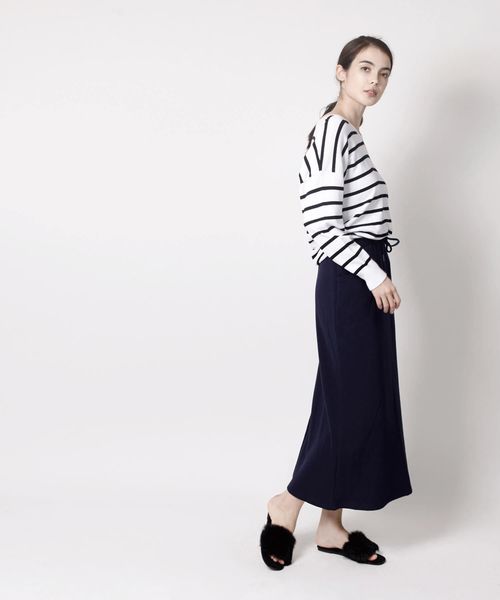 aimoha（アイモハ）の「裏起毛コットンスウェットマキシスカート (AW)（スカート・レディース・ネイビー/グレー/ブラック/杢グレー/グレイッシュベージュ/ブラウン・M/L/XL/S）」の13枚目の写真