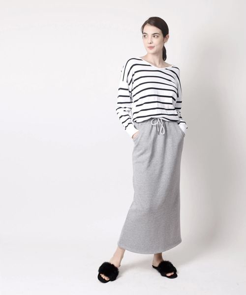 aimoha（アイモハ）の「裏起毛コットンスウェットマキシスカート (AW)（スカート・レディース・ネイビー/グレー/ブラック/杢グレー/グレイッシュベージュ/ブラウン・M/L/XL/S）」の14枚目の写真