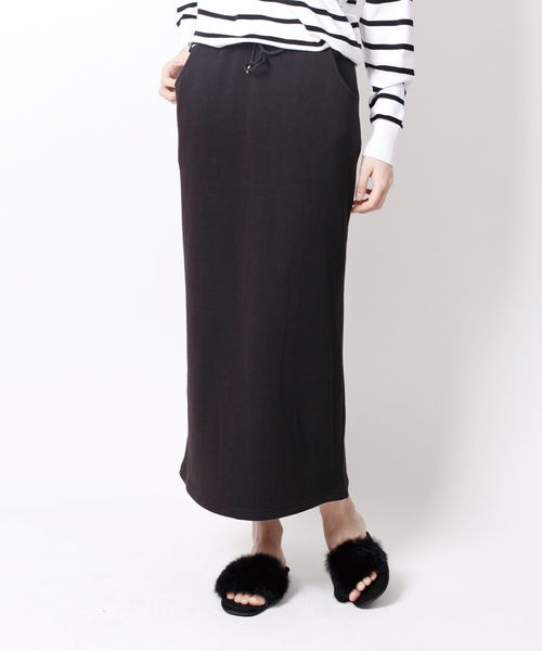 aimoha（アイモハ）の「裏起毛コットンスウェットマキシスカート (AW)（スカート・レディース・ネイビー/グレー/ブラック/杢グレー/グレイッシュベージュ/ブラウン・M/L/XL/S）」の15枚目の写真