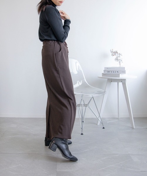 aimoha（アイモハ）の「裏起毛コットンスウェットマキシスカート (AW)（スカート・レディース・ネイビー/グレー/ブラック/杢グレー/グレイッシュベージュ/ブラウン・M/L/XL/S）」の17枚目の写真