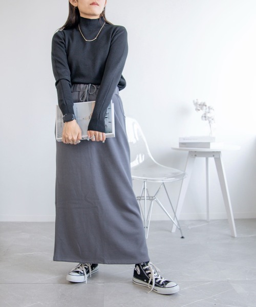 aimoha（アイモハ）の「裏起毛コットンスウェットマキシスカート (AW)（スカート・レディース・ネイビー/グレー/ブラック/杢グレー/グレイッシュベージュ/ブラウン・M/L/XL/S）」の22枚目の写真