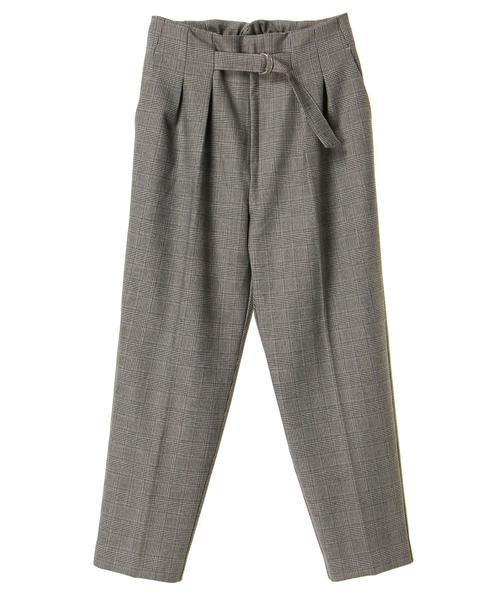 YECCA VECCA（イェッカヴェッカ）の「・ベルト×タックチェック柄パンツ（その他パンツ・レディース・ブラウン/グレー・FREE）」の7枚目の写真