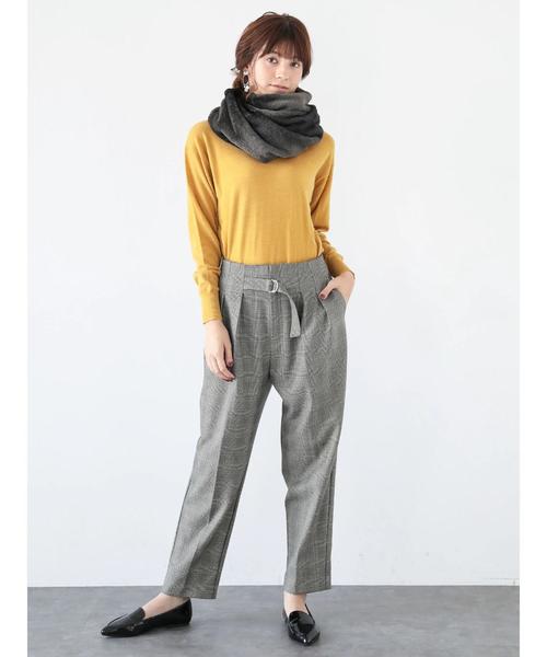 YECCA VECCA（イェッカヴェッカ）の「・ベルト×タックチェック柄パンツ（その他パンツ・レディース・ブラウン/グレー・FREE）」の8枚目の写真