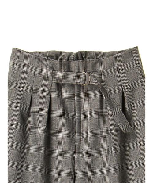 YECCA VECCA（イェッカヴェッカ）の「・ベルト×タックチェック柄パンツ（その他パンツ・レディース・ブラウン/グレー・FREE）」の5枚目の写真