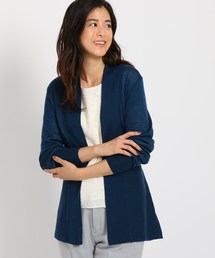 【洗える】ガウン風ニットカーディガン