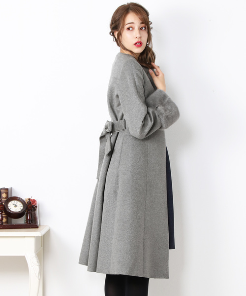 sankyo shokai（サンキョウショウカイ）の「[ERA]カシミヤノーカラーコート（ノーカラーコート・レディース・ライトグレー・40/42）」の13枚目の写真