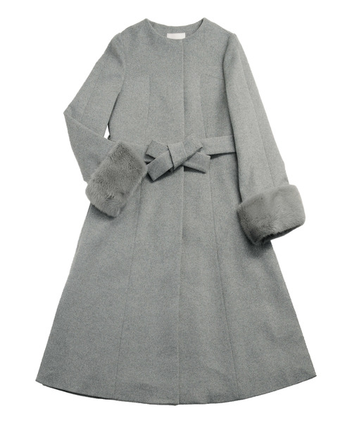 sankyo shokai（サンキョウショウカイ）の「[ERA]カシミヤノーカラーコート（ノーカラーコート・レディース・ライトグレー・40/42）」の2枚目の写真