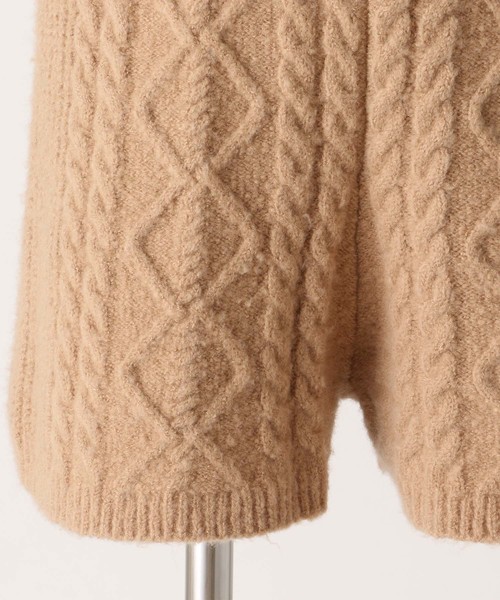one after another NICE CLAUP（ワンアフターアナザーナイスクラップ）の「ケーブルニットショートパンツ（その他パンツ・レディース・アイボリー/ベージュ/ピンク・FREE）」の6枚目の写真