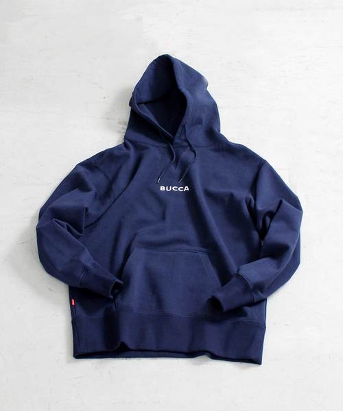 BUCCA ブラックパーカー BUCCA 44シンプルロゴパーカー