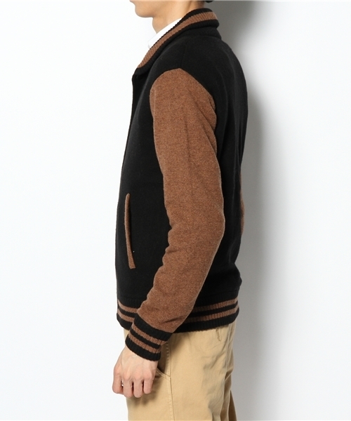 BEAMS（ビームス）の「□DELUXE CLOTHING / “PINBALL”（スタジャン・メンズ・ブラック/ワイン・LARGE/MEDIUM）」の3枚目の写真