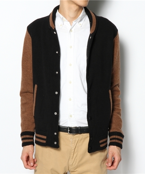 BEAMS（ビームス）の「□DELUXE CLOTHING / “PINBALL”（スタジャン・メンズ・ブラック/ワイン・LARGE/MEDIUM）」の5枚目の写真