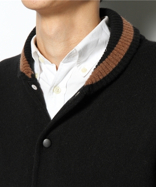 BEAMS（ビームス）の「□DELUXE CLOTHING / “PINBALL”（スタジャン・メンズ・ブラック/ワイン・LARGE/MEDIUM）」の6枚目の写真