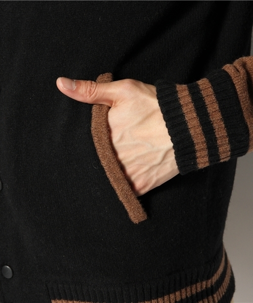 BEAMS（ビームス）の「□DELUXE CLOTHING / “PINBALL”（スタジャン・メンズ・ブラック/ワイン・LARGE/MEDIUM）」の7枚目の写真