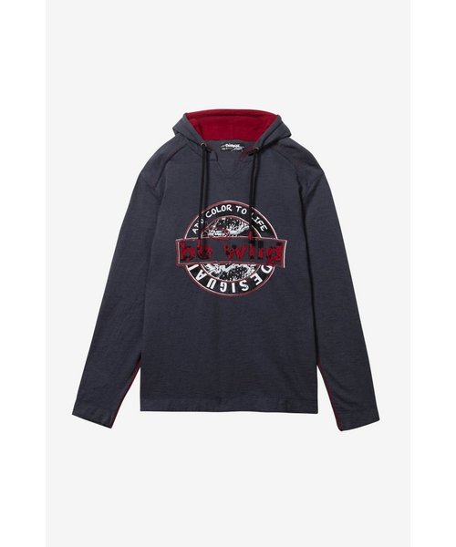Desigual(デシグアル)の「フード付きTシャツ プリント柄 TOLCO(パーカー・メンズ・ブラック・2L/3L/L/M/S)」の1枚目の写真