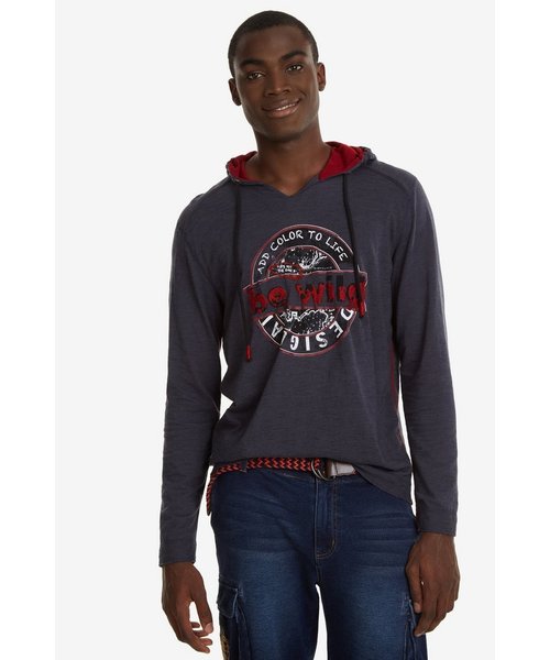 Desigual(デシグアル)の「フード付きTシャツ プリント柄 TOLCO(パーカー・メンズ・ブラック・2L/3L/L/M/S)」の2枚目の写真
