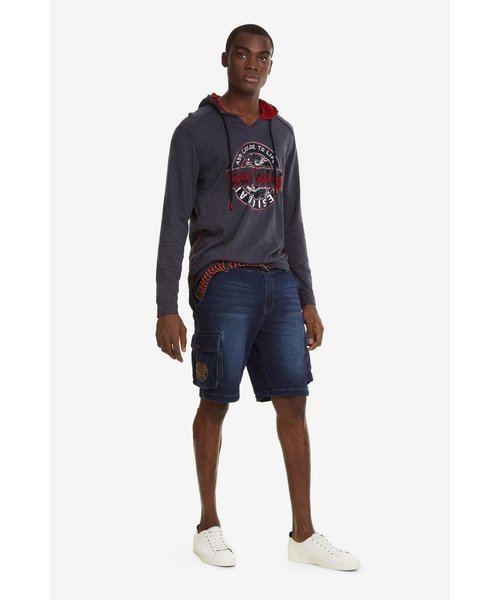 Desigual(デシグアル)の「フード付きTシャツ プリント柄 TOLCO(パーカー・メンズ・ブラック・2L/3L/L/M/S)」の5枚目の写真