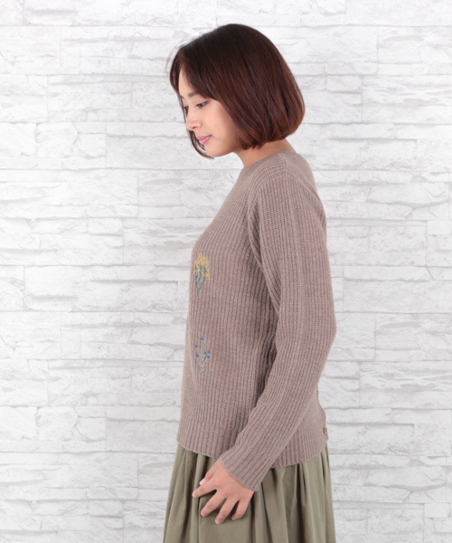 sabstreet my standard（サブストリートマイスタンダード）の「フラワー刺繍2WAYニット（ニット/セーター・レディース・チャコールグレー/ブラウン/グレー・9号/15号/19号）」の13枚目の写真