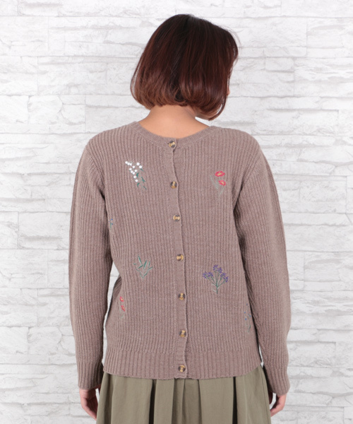 sabstreet my standard（サブストリートマイスタンダード）の「フラワー刺繍2WAYニット（ニット/セーター・レディース・チャコールグレー/ブラウン/グレー・9号/15号/19号）」の12枚目の写真
