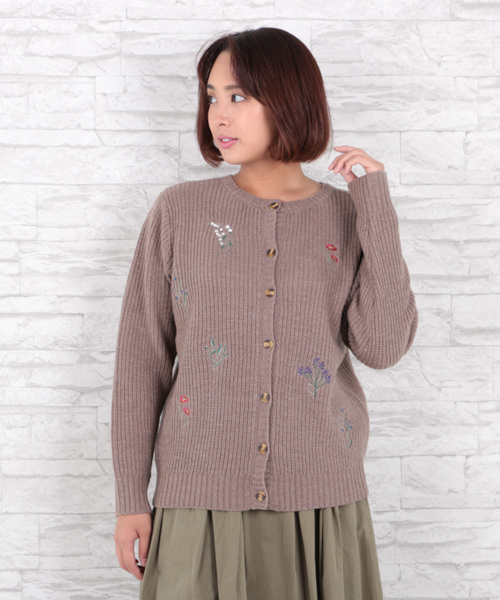 sabstreet my standard（サブストリートマイスタンダード）の「フラワー刺繍2WAYニット（ニット/セーター・レディース・チャコールグレー/ブラウン/グレー・9号/15号/19号）」の5枚目の写真