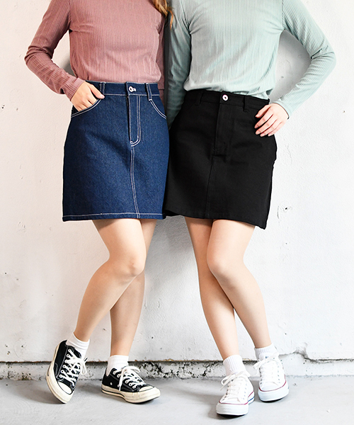 PairPair(ペアペア)の「定番台形スカート(スカート・レディース・ブラック・SMALL/MEDIUM)」の1枚目の写真