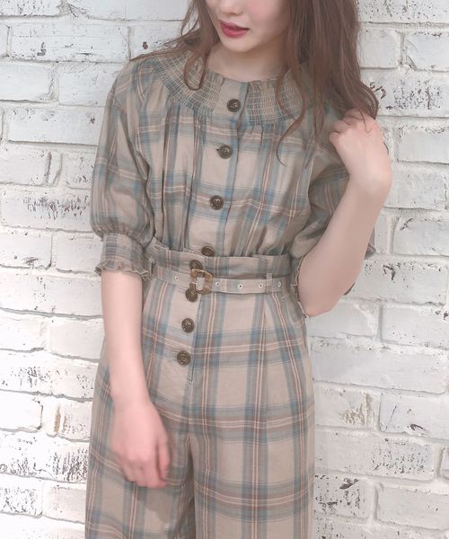 one after another NICE CLAUP(ワンアフターアナザーナイスクラップ)の「シャーリングオフショルブラウス(シャツ/ブラウス・レディース・オフホワイト/ベージュ系その他/ブルー系その他/ピンク系その他・FREE)」の10枚目の写真