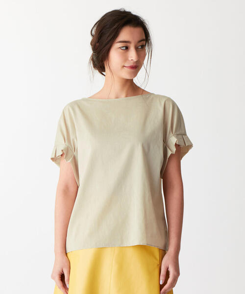 EMMEL REFINES(エメルリファインズ)の「〔ハンドウォッシャブル〕FC HW 袖タック バックパーツブラウス(シャツ/ブラウス・レディース・ベージュ/ピンク/オフホワイト/オリーブ・FREE)」の6枚目の写真