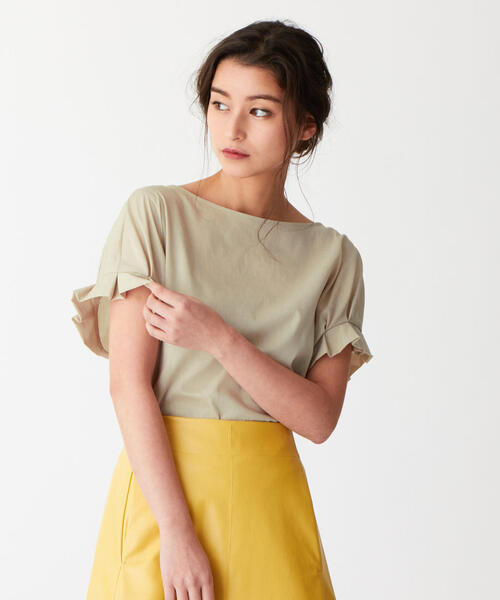 EMMEL REFINES(エメルリファインズ)の「〔ハンドウォッシャブル〕FC HW 袖タック バックパーツブラウス(シャツ/ブラウス・レディース・ベージュ/ピンク/オフホワイト/オリーブ・FREE)」の8枚目の写真