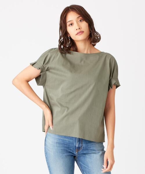 EMMEL REFINES(エメルリファインズ)の「〔ハンドウォッシャブル〕FC HW 袖タック バックパーツブラウス(シャツ/ブラウス・レディース・ベージュ/ピンク/オフホワイト/オリーブ・FREE)」の22枚目の写真