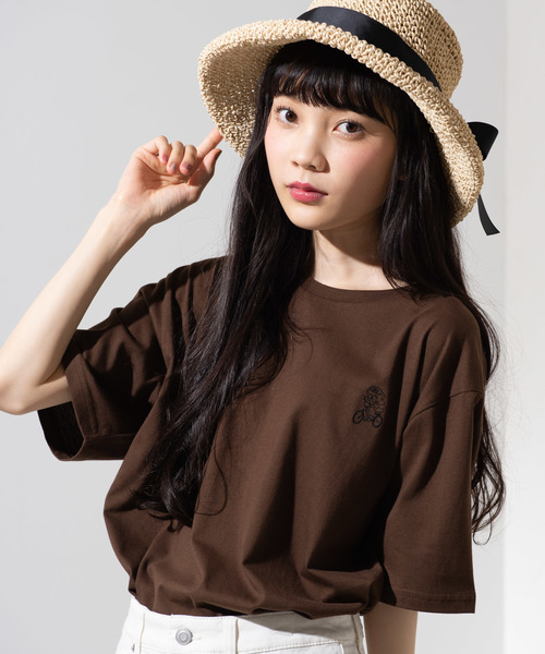 WEGO（ウィゴー）の「WEGO/ベアワンポイント刺繍Tシャツ（Tシャツ/カットソー・メンズ・ホワイト系その他/ブラウン/ホワイト/ライトピンク・MEDIUM/LARGE/SMALL）」の3枚目の写真