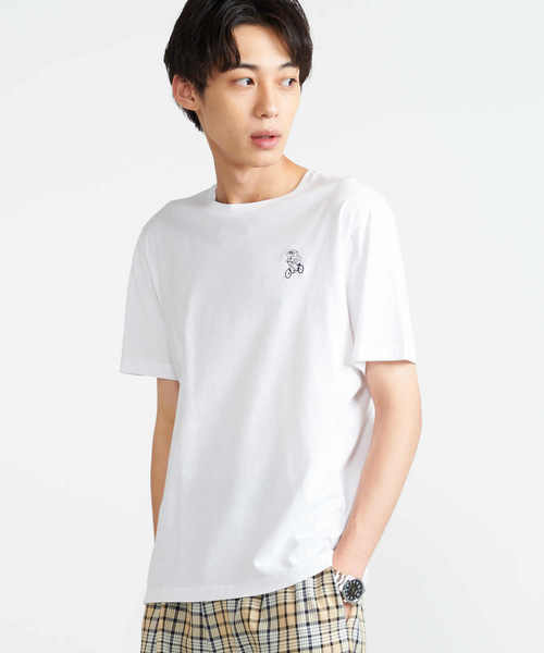 WEGO（ウィゴー）の「WEGO/ベアワンポイント刺繍Tシャツ（Tシャツ/カットソー・メンズ・ホワイト系その他/ブラウン/ホワイト/ライトピンク・MEDIUM/LARGE/SMALL）」の7枚目の写真