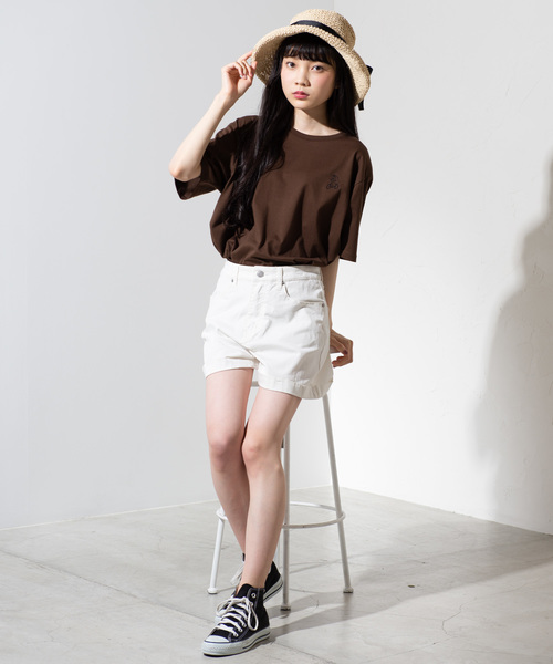 WEGO（ウィゴー）の「WEGO/ベアワンポイント刺繍Tシャツ（Tシャツ/カットソー・メンズ・ホワイト系その他/ブラウン/ホワイト/ライトピンク・MEDIUM/LARGE/SMALL）」の18枚目の写真