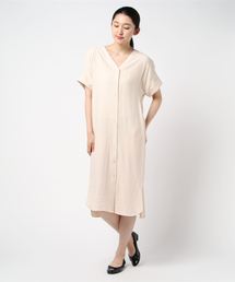 バックツイスト　シャツワンピース