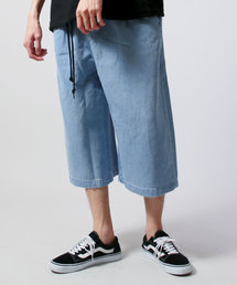 10ozデニムクロップドワイドパンツ